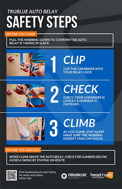 TruBlue Auto Belay Safety Steps