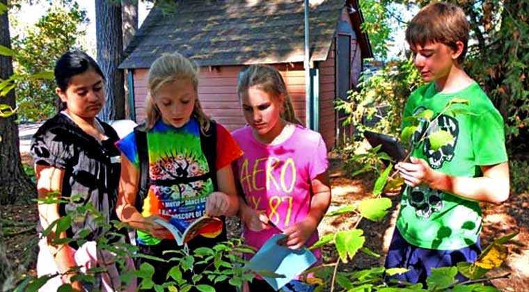 kids on a scavenger hunt