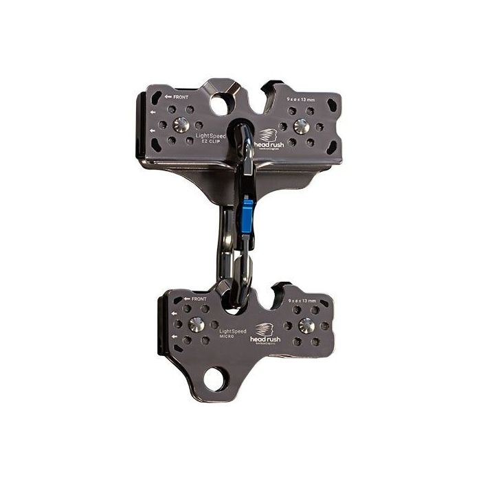 Dual zip line configuration of the LightSpeed EZ Clip Zip Line Trolley and the LightSpeed Micro Zip Line Trolley.