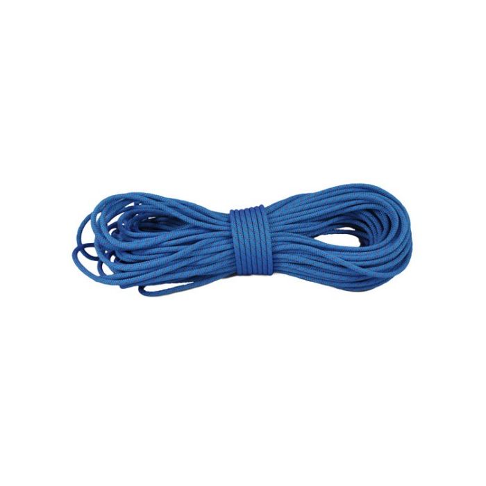 blue polypropylene and nylon high-strength and abrasion-resistant Gorilla Rope for zip line redirection lines.