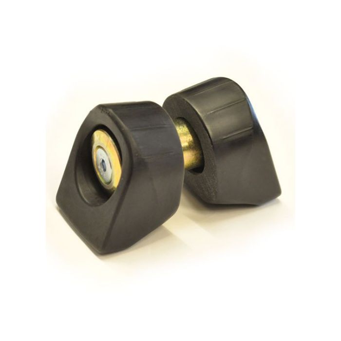 close up of black and bronze rattle stop assembly for the zipSTOP Zip Line Brake.