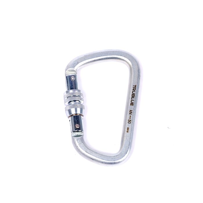 steel locking carabiner rated to 50 kN