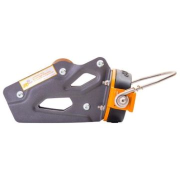 Zip Line Brake Trolley with Catch Mechanism to improve zip line rider retrieval.