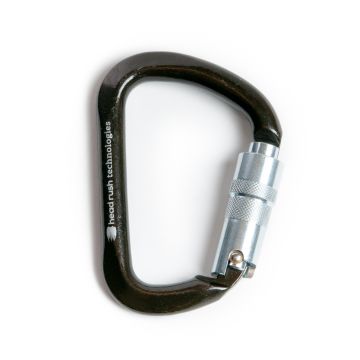 triple locking steel carabiner for zip line trolley and harness attachment