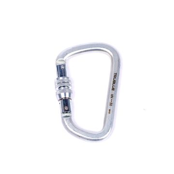 steel locking carabiner rated to 50 kN