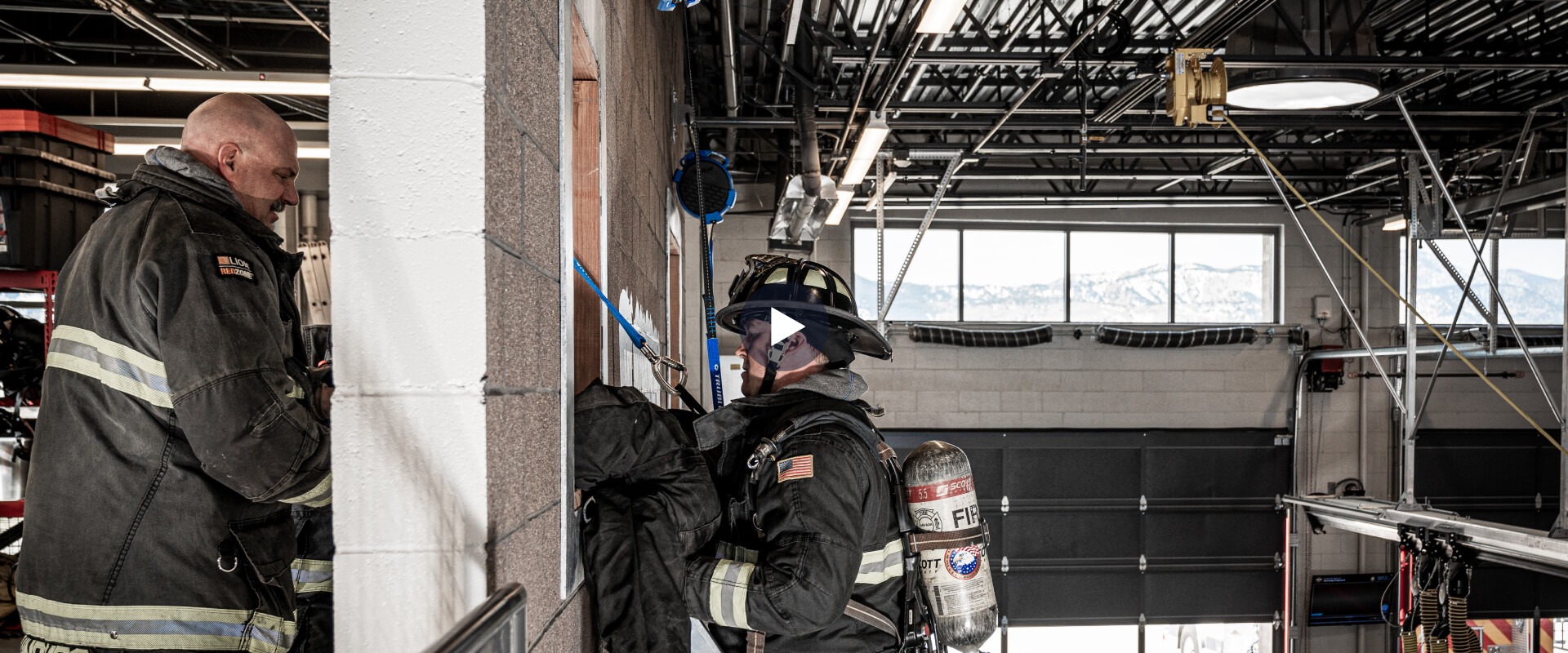 Firefighters training with TruBlue SafeLine at Arvada Fire Department
