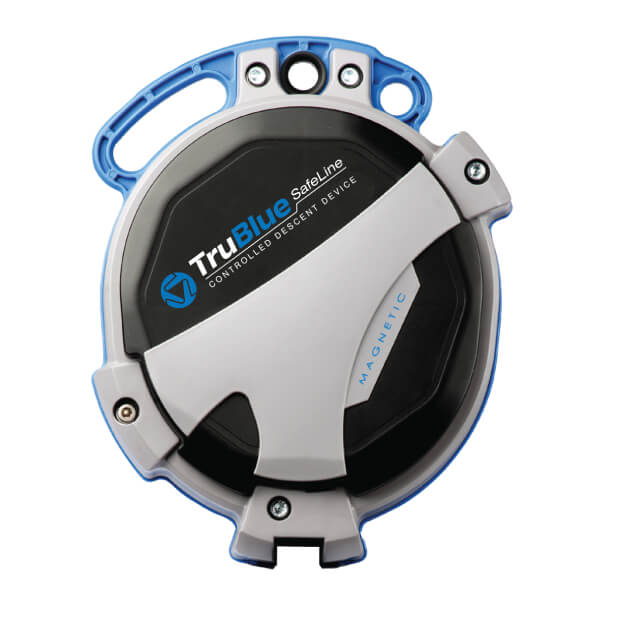 TruBlue SafeLine controlled descent device isolated on a transparent background