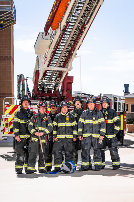 North Metro Fire crew training with TruBlue SafeLine during at-height drills