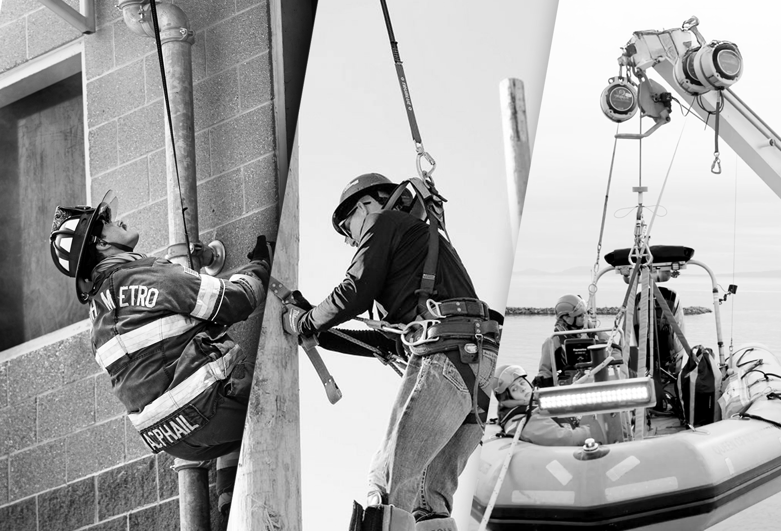 Workers training at height using TruBlue SafeLine controlled descent system