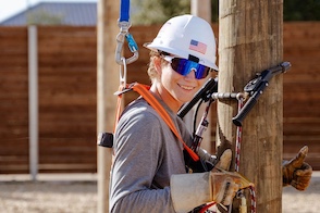 Apprentices show what they've learned on training poles