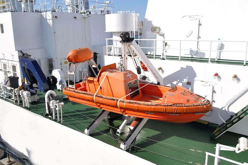 Lifeboat on a ferry vessel